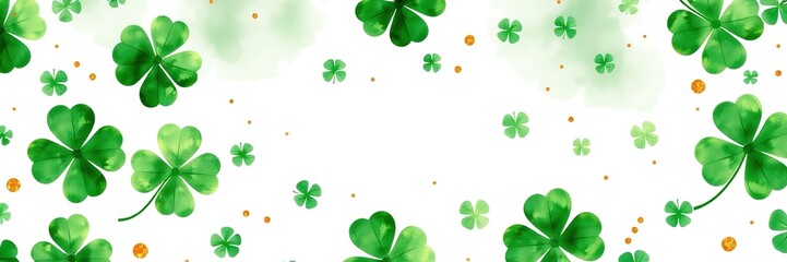 Naklejka premium St. Patrick's Day Watercolor Tapestry with Gilded Accents