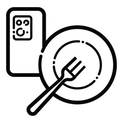Food Order Flat Icon Isolated On White Background