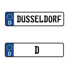 Dusseldorf Car License Plate - Vehicle registration plates of Germany