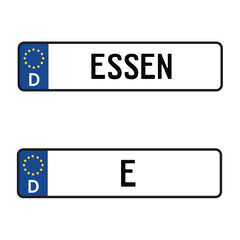 Essen Car License Plate - Vehicle registration plates of Germany