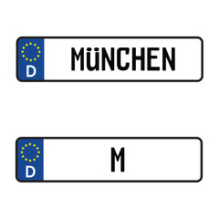 München Car License Plate - Vehicle registration plates of Germany
