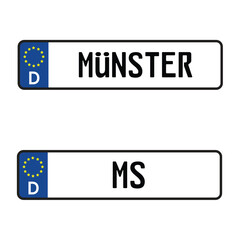 Münster Car License Plate - Vehicle registration plates of Germany