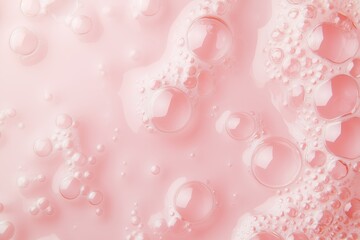 Soft Pink Bubbles: A close-up shot of delicate, pink bubbles swirling in a viscous liquid, creating a soothing and abstract background.