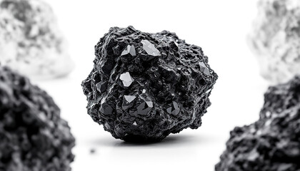 Black and White Crystal Cluster Decor Modern Abstract Art