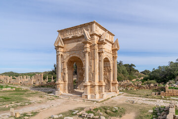Obraz premium Triumphant arch of Septimus Severus in Leptis Magna, Libya