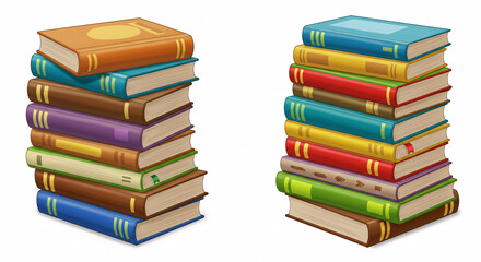 Fototapeta premium Set of books with white background