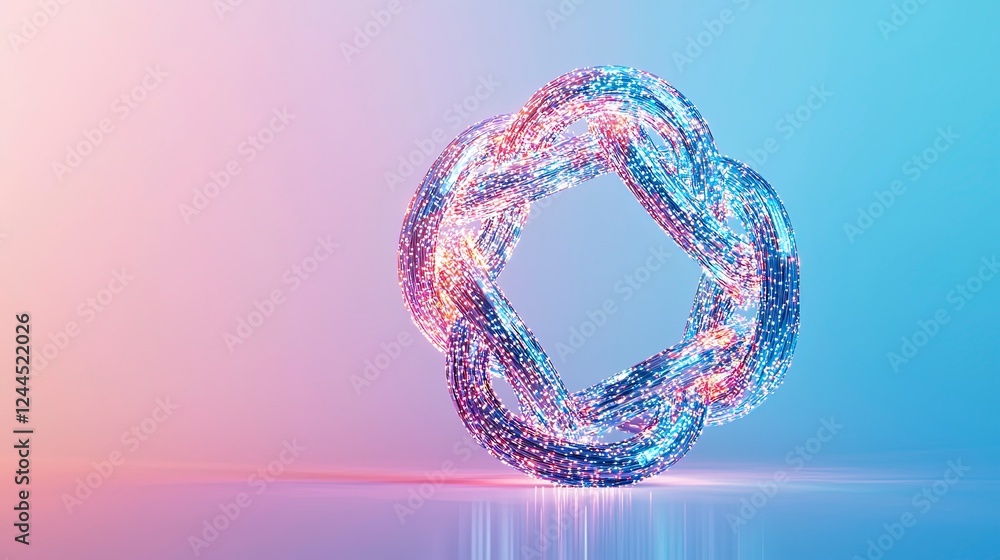 Poster a vibrant, abstract design with swirling shapes and glowing colors against a soft gradient backgroun