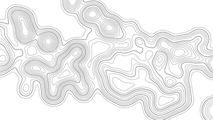 Topographic map with lines on a white background. Geographic map concept. Vector illustration