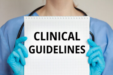 Clinical Guidelines inscription text medical theme background