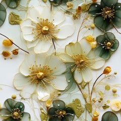 Creative abstract background wallpaper, seamless background in green and gold