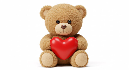 Obraz premium Teddy Bear Holding Red Heart