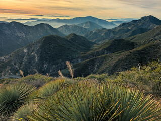 View of the San Gabriel Mountains from Strawberry Peak Trail, Los Angeles County, California