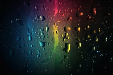 Vibrant rainbow reflection on water droplets abstract background texture