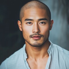 Fototapeta premium Portrait of Man with Bald Head