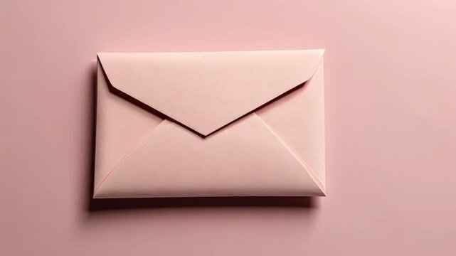 Delicate envelope opening on pastel surface with minimalistic elegance