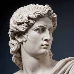 greek god bust statue in png
