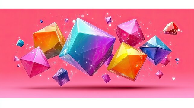 A diverse collection of abstract geometric designs, vibrant colors, and modern patterns, perfect for digital marketing