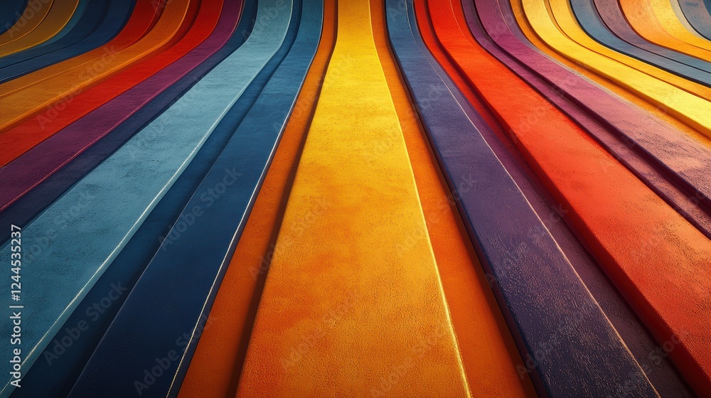 Poster vibrant, colorful waves of curved lines create a dynamic visual texture.