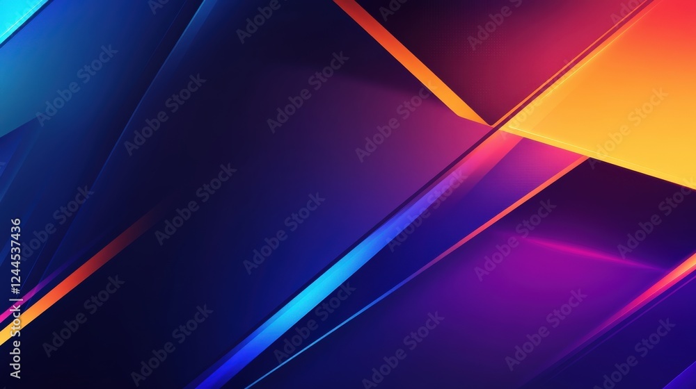 Poster abstract geometric design with vibrant color gradient