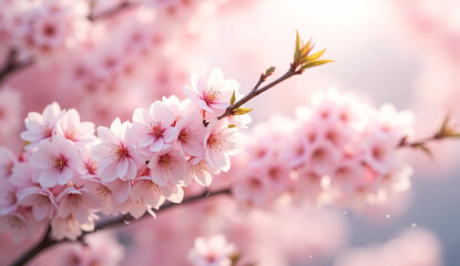 Obraz premium pink cherry blossom in spring 