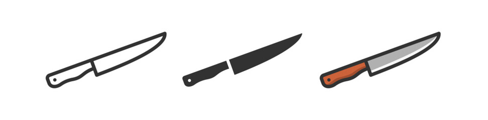Kitchen knife icon. Cut equipment.
