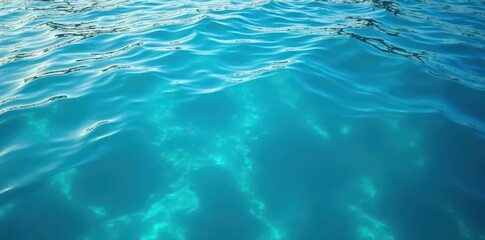 Deep azure water, rippling surface, sunlit texture, sunlit, glossy, photography