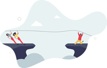 Fototapeta premium Rivalry as business competition, conflict or negotiation.Businessman challenge and employee confrontation about opposition interest .flat characters.