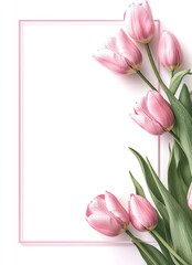 Valentine's Day A4 Worksheet Frame with Pink Flower Decor Floral Design