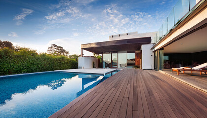 Fototapeta premium modern house with pool