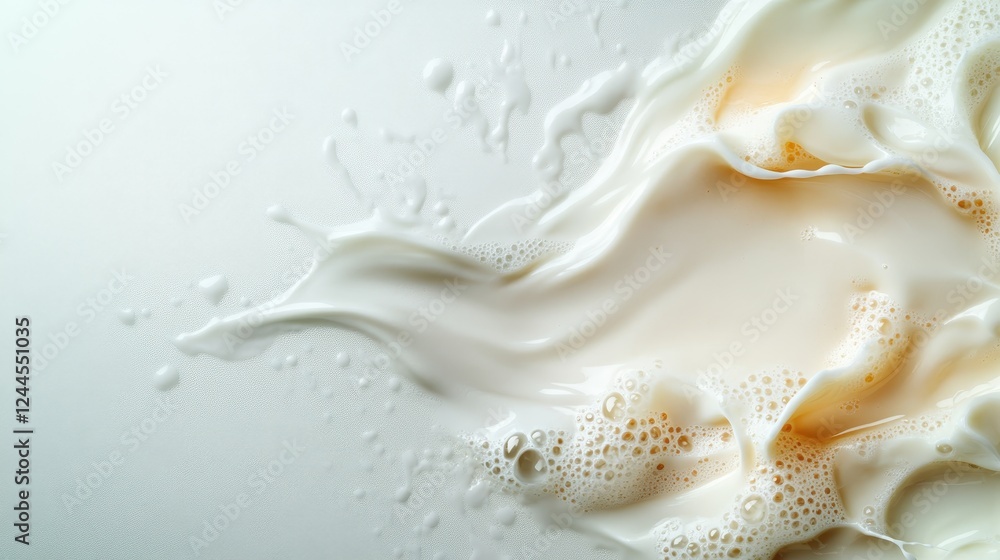 Poster a mesmerizing splash of milk captures movement and fluidity, creating an artistic representation of 