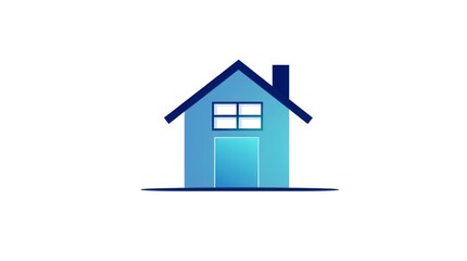 small, purple house Logo with a shadow effect on a clean white background