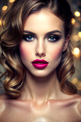 Fototapeta premium Portrait of a young glamorous woman, blonde
