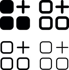 layout grid add icon. grid menu icon sign. Thin, line, outline icons