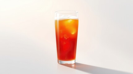Plain Glass of Ice Tea or Soda in Tall Clear Cup