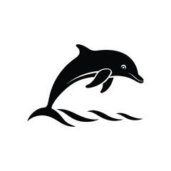 Jumping Dolphin silhouette vector illustration
