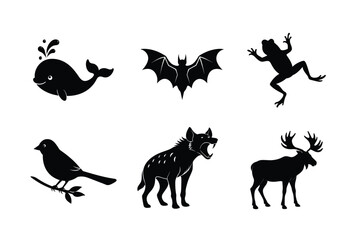 Set of animal silhouette vector illustration 