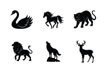 Set of animal silhouette vector illustration