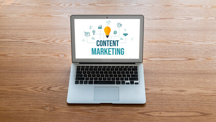 Fototapeta premium Content marketing for modish online business and e-commerce marketing strategy