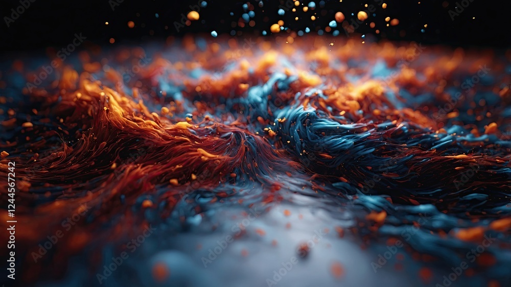 Poster Dynamic Simulation of Vibrant Motion in Swirling Colors and Textures Capturing Energy and Movement