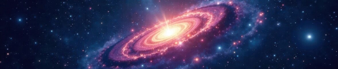 Obraz premium Galactic supernova explosion illuminates dark blue universe, energy, light, explosion