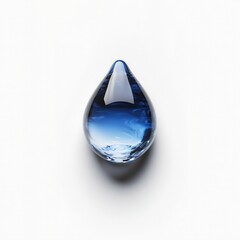 Obraz premium Crisp and Detailed Water Droplet: Simple Design with Blue Palette and High Sharpness.Generative AI