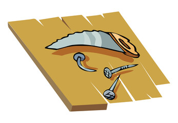 Isometric hand saw with yellow handle icon vector