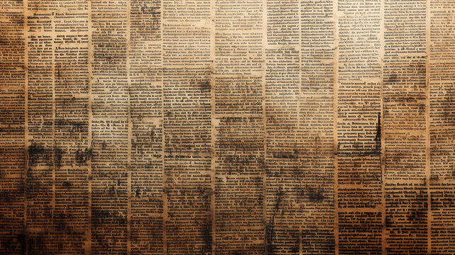 Un fondo con textura de periodico viejo y estilo vintage letras y texto de periodico despintado con espacio para copiar. Ancient Textures. Illustration