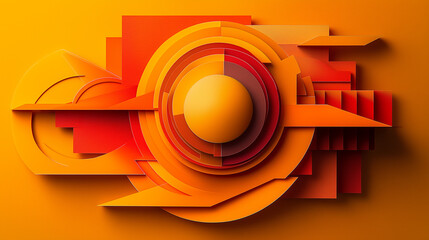 Geometric figures with dynamic negative space generated by deep paper on a background are ideal for modern graphic design.