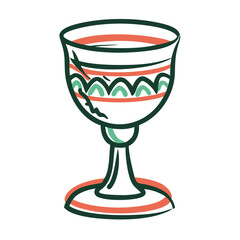 Symbolic holy grail icon with ornate design, spirituality