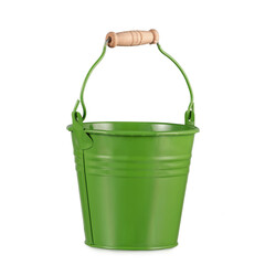 green bucket isolated on white background