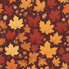 Obraz premium seamless pattern with autumn leaves