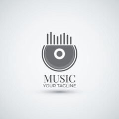 Disc music play logo simple design