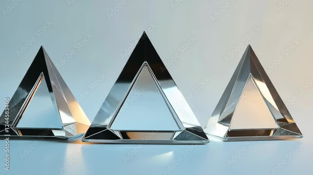 Poster synchronized crystal pyramid rotation with reflective light transitions