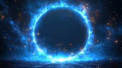 Fototapeta premium Galactic energy portal cosmic realm digital artwork vibrant environment wide angle sci-fi concept